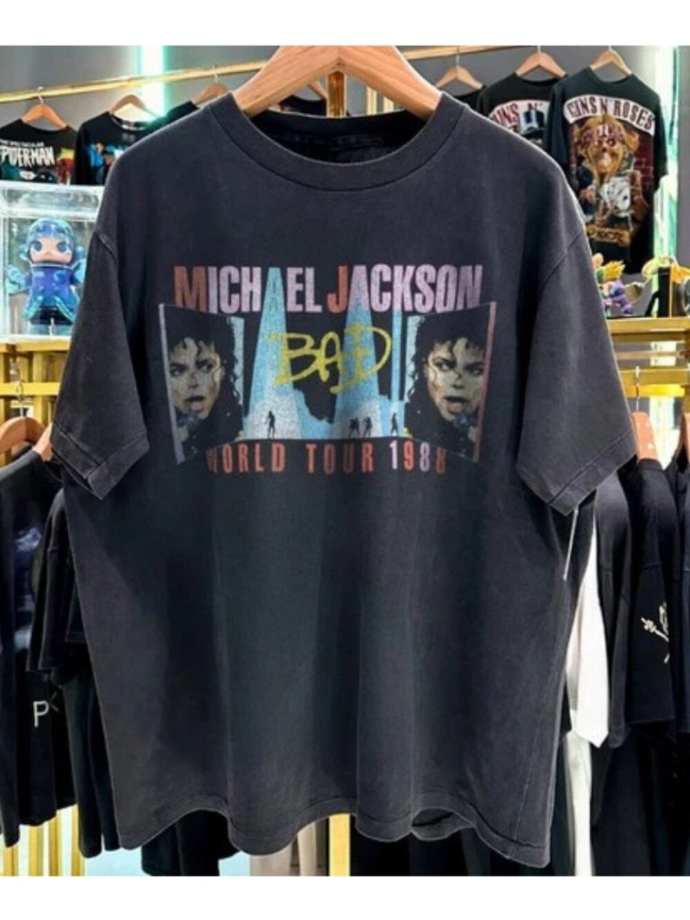 1988 Michael Jackson Bad World Tour Rare Black Vintage T-Shirt Tee